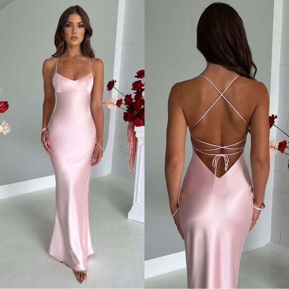 NWT Babyboo Malika Maxi Pink Dress Blush Size XS - Picture 1 of 8